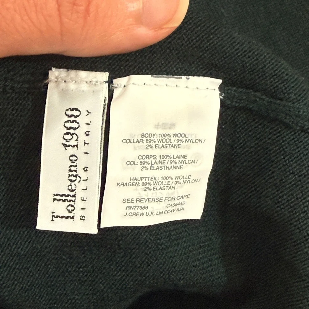J.Crew Polo Sweater Mens Small Teal Green Excellent 100% Italian Wool G8236